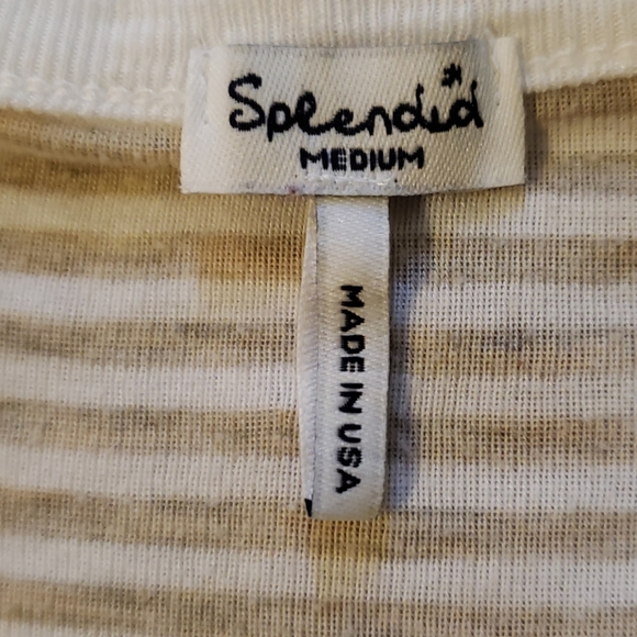 Splendid striped tan/white tee long sleeve - Picture 2 of 3